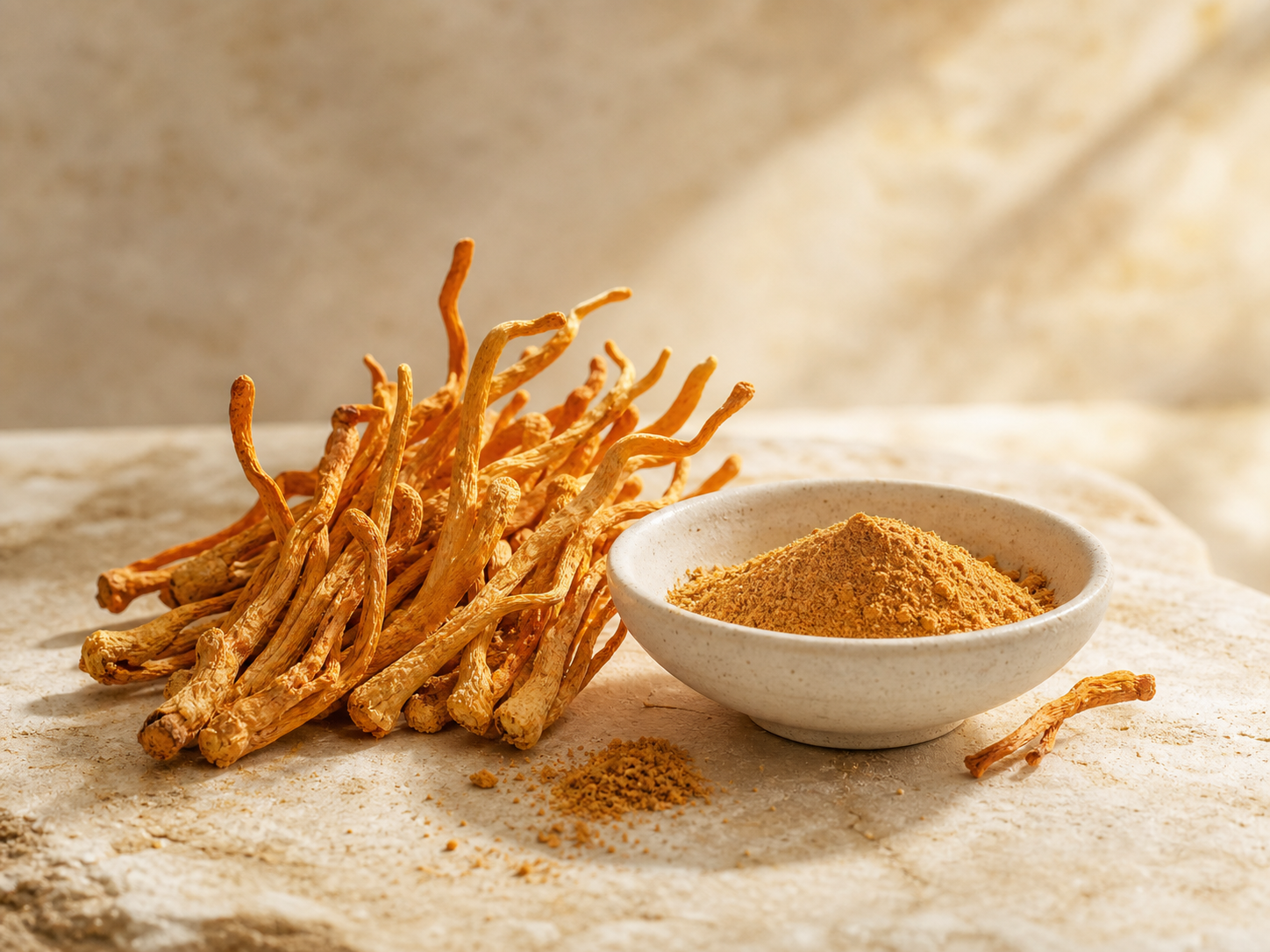 Cordyceps mushrooms and cordyceps mushroom powder