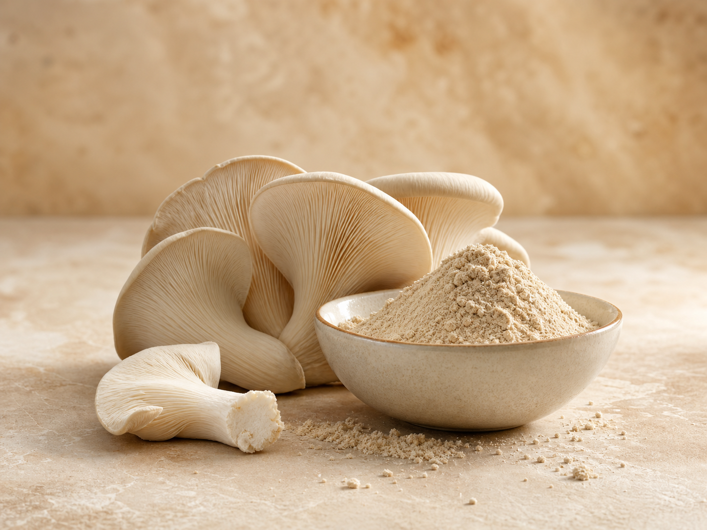 Oyster mushrooms and oyster mushroom powder